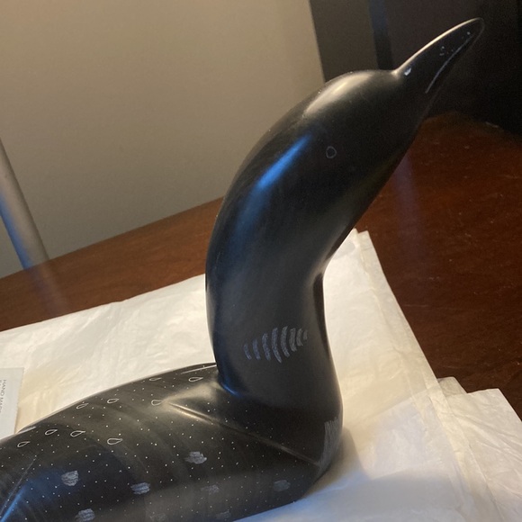 Large Loon Soapstone Inuit Art Sculpture Hand
Carved by Joanaasie Udluarsk 1996 - Picture 2 of 15